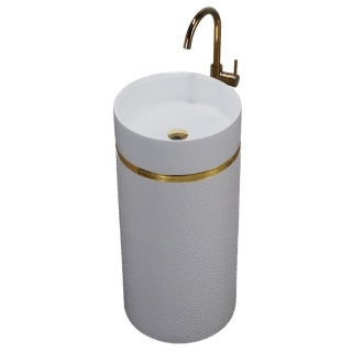 UMYWALKA WOLNOSTOJĄCA CERAMICZNA OKRĄGŁA SCOT1-GR-WOF-860 40x86 CM SZARA