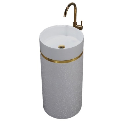 UMYWALKA WOLNOSTOJĄCA CERAMICZNA OKRĄGŁA SCOT1-GR-WOF-860 40x86 CM SZARA