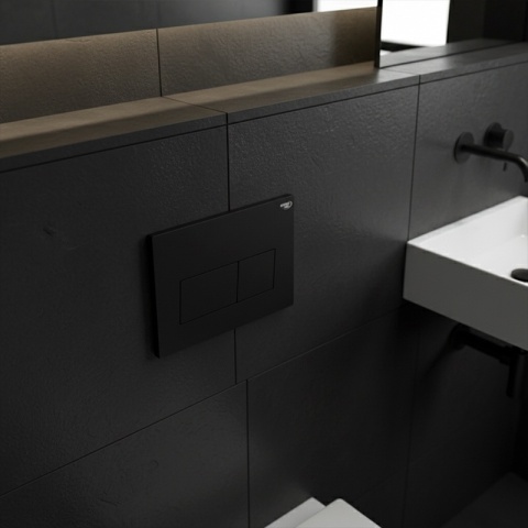 ZESTAW PODTYNKOWY WC STELAŻ HYDROSAN MISKA MIZU-WH-GL-RIM-03 PRZYCISK BUTTON-5-BL CZARNY