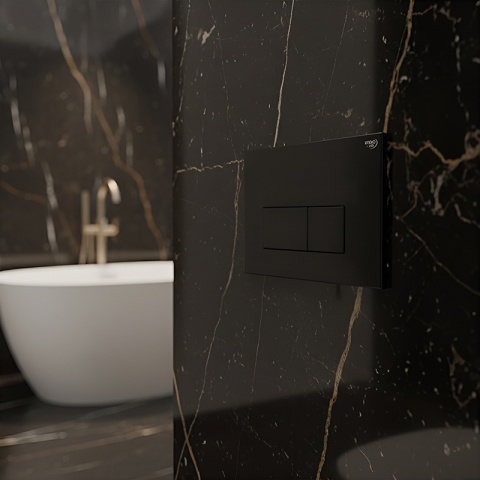 ZESTAW PODTYNKOWY WC STELAŻ HYDROSAN MISKA MIZU-WH-GL-RIM-03 PRZYCISK BUTTON-5-BL CZARNY