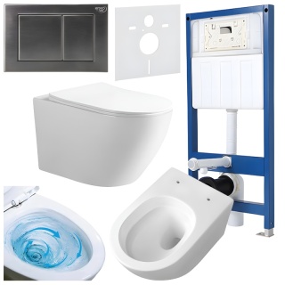 ZESTAW PODTYNKOWY WC STELAŻ HYDROSAN MISKA MIZU-WH-TR-03 PRZYCISK BUTTON-7-CH CHROM