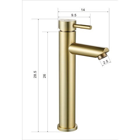 BATERIA UMYWALKOWA ŁAZIENKOWA STOJĄCA NABLATOWA ARLEY-H ZŁOTA SZCZOTKOWANA