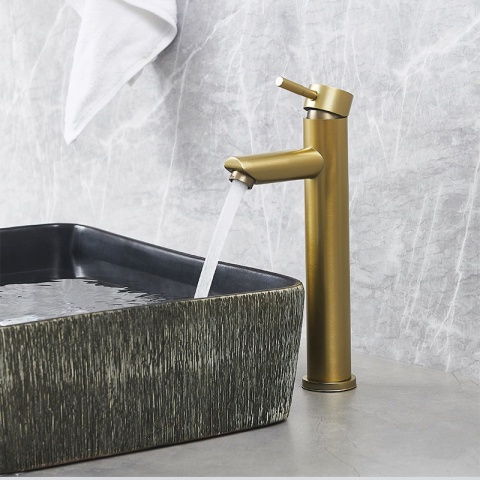 BATERIA UMYWALKOWA ŁAZIENKOWA STOJĄCA NABLATOWA ARLEY-H ZŁOTA SZCZOTKOWANA