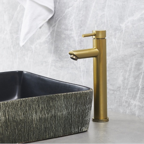 BATERIA UMYWALKOWA ŁAZIENKOWA STOJĄCA NABLATOWA ARLEY-H ZŁOTA SZCZOTKOWANA