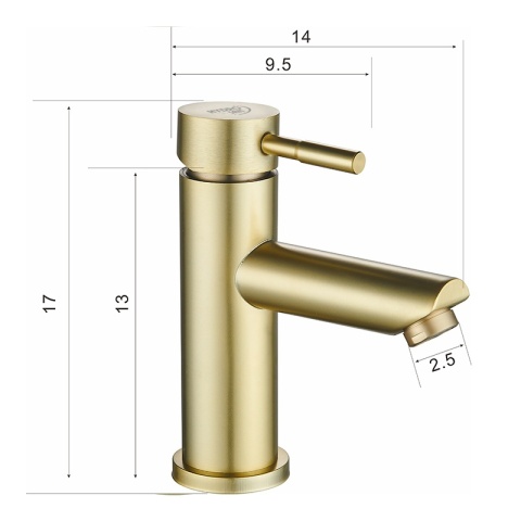 BATERIA UMYWALKOWA ŁAZIENKOWA STOJĄCA NABLATOWA ARLEY ZŁOTA SZCZOTKOWANA