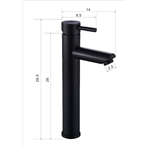 BATERIA UMYWALKOWA ŁAZIENKOWA STOJĄCA WYSOKA NABLATOWA KRAN ARLEY-H-BL CZARNA