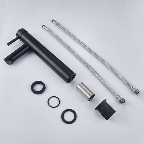 BATERIA UMYWALKOWA ŁAZIENKOWA STOJĄCA WYSOKA NABLATOWA KRAN ARLEY-H-BL CZARNA