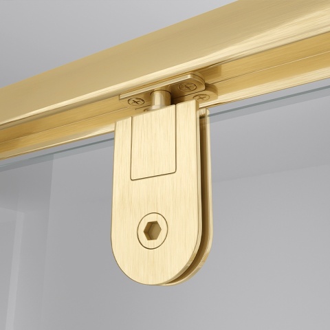 DRZWI PRYSZNICOWE UCHYLNE DO WNĘKI ZES-KZ18A-GL-BR-70 ZŁOTY SZCZOTKOWANY 70 CM 6 MM