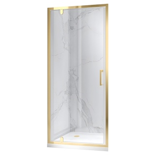 DRZWI PRYSZNICOWE UCHYLNE DO WNĘKI ZES-KZ18A-GL-BR-70 ZŁOTY SZCZOTKOWANY 70 CM 6 MM