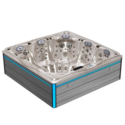 JACUZZI OGRODOWE WANNA SPA748 CAPPUCCINO OBUDOWA SZARA DESKA F27 230x230 CM