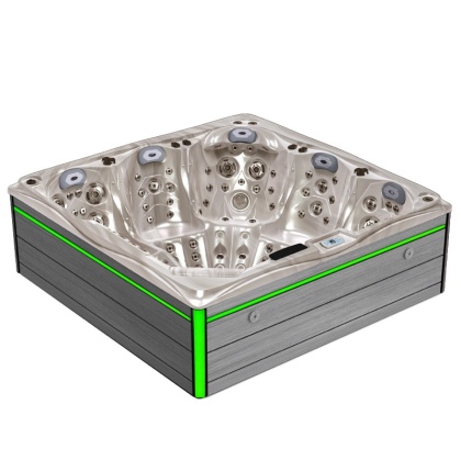 JACUZZI OGRODOWE WANNA SPA748 CAPPUCCINO OBUDOWA SZARA DESKA F27 230x230 CM