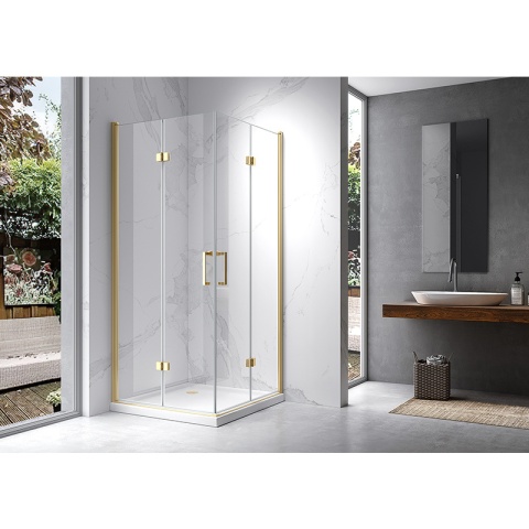 KABINA PRYSZNICOWA KWADRATOWA ZES-KZ08A-GL-70 ZŁOTA 70X70 CM