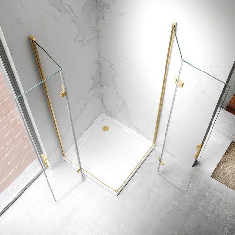 KABINA PRYSZNICOWA KWADRATOWA ZES-KZ08A-GL-70 ZŁOTA 70X70 CM