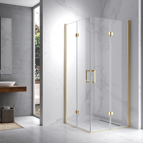 KABINA PRYSZNICOWA KWADRATOWA ZES-KZ08A-GL-70 ZŁOTA 70X70 CM