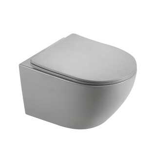 MISKA WC WISZĄCA RIMLESS MIZU-MTGR-RIM-03 SZARY MAT DESKA WOLNOOPADAJĄCA DUROPLAST