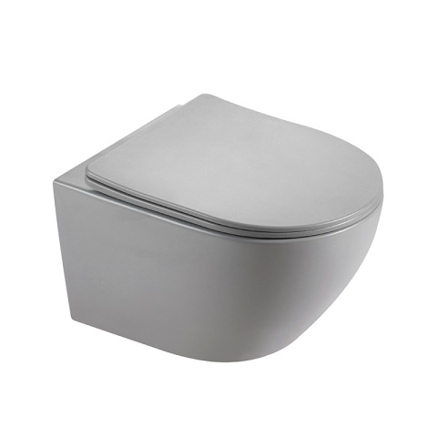 MISKA WC WISZĄCA RIMLESS MIZU-MTGR-RIM-03 SZARY MAT DESKA WOLNOOPADAJĄCA DUROPLAST