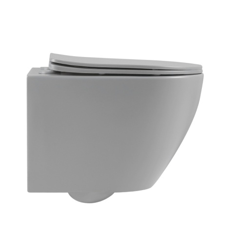 MISKA WC WISZĄCA RIMLESS MIZU-MTGR-RIM-03 SZARY MAT DESKA WOLNOOPADAJĄCA DUROPLAST