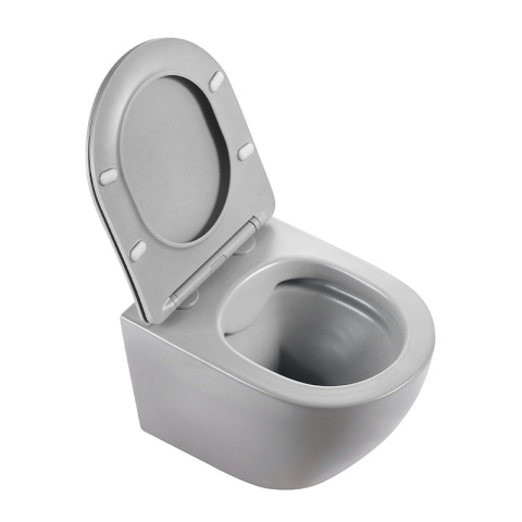MISKA WC WISZĄCA RIMLESS MIZU-MTGR-RIM-03 SZARY MAT DESKA WOLNOOPADAJĄCA DUROPLAST