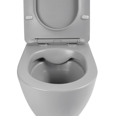 MISKA WC WISZĄCA RIMLESS MIZU-MTGR-RIM-03 SZARY MAT DESKA WOLNOOPADAJĄCA DUROPLAST