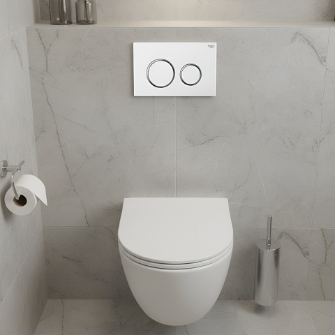 ZESTAW PODTYNKOWY WC STELAŻ HYDROSAN MISKA MIZU-BL-RIM-03 PRZYCISK BUTTON-4-WH BIAŁY