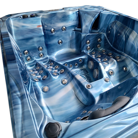 JACUZZI OGRODOWE WANNA SPA705 NIEBIESKA FALA OCEANU OBUDOWA KAWA 210x170 CM