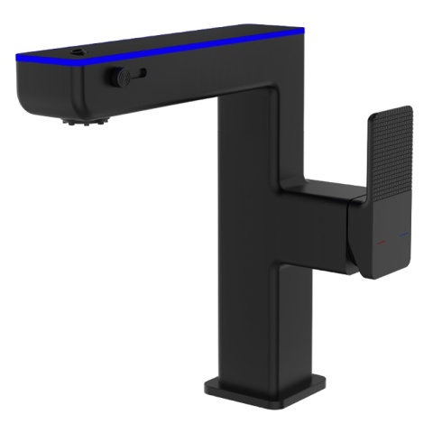 BATERIA UMYWALKOWA STOJĄCA ŁAZIENKOWA MEGI-BL CZARNA WYŚWIETLACZ LED