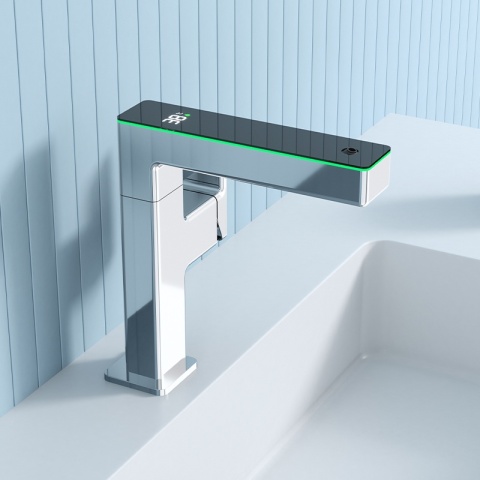 BATERIA UMYWALKOWA STOJĄCA ŁAZIENKOWA MEGI-CH CHROM WYŚWIETLACZ LED