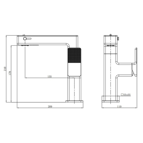 BATERIA UMYWALKOWA STOJĄCA ŁAZIENKOWA MEGI-CH CHROM WYŚWIETLACZ LED