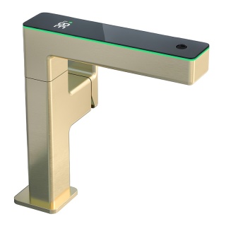 BATERIA UMYWALKOWA STOJĄCA ŁAZIENKOWA MEGI-GL-BR ZŁOTA SZCZOTKOWANA WYŚWIETLACZ LED