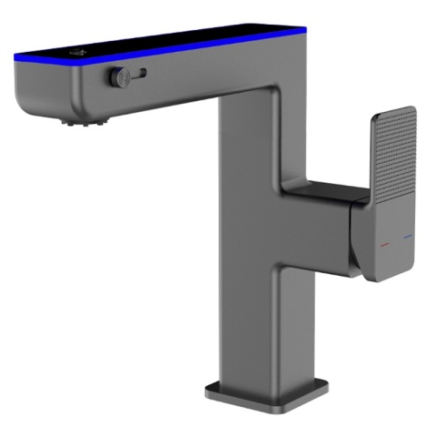 BATERIA UMYWALKOWA STOJĄCA ŁAZIENKOWA MEGI-GR SZARA WYŚWIETLACZ LED