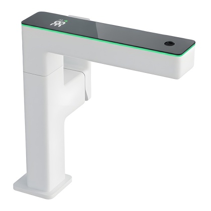 BATERIA UMYWALKOWA STOJĄCA ŁAZIENKOWA MEGI-WH BIAŁA WYŚWIETLACZ LED