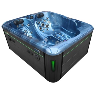 JACUZZI OGRODOWE WANNA SPA102 NIEBIESKA FALA OCEANU OBUDOWA ANTRACYT 210x160 CM