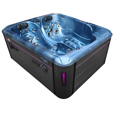 JACUZZI OGRODOWE WANNA SPA102 NIEBIESKA FALA OCEANU OBUDOWA ANTRACYT 210x160 CM