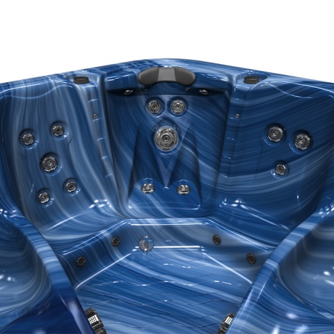 JACUZZI OGRODOWE WANNA SPA752 NIEBIESKA FALA OBUDOWA KAWA 200x200 CM
