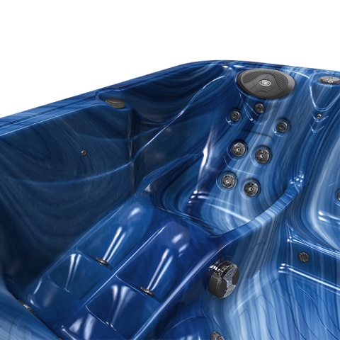 JACUZZI OGRODOWE WANNA SPA752 NIEBIESKA FALA OBUDOWA KAWA 200x200 CM
