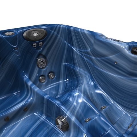 JACUZZI OGRODOWE WANNA SPA752 NIEBIESKA FALA OBUDOWA KAWA 200x200 CM