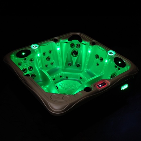 JACUZZI OGRODOWE WANNA SPA752 NIEBIESKA FALA OBUDOWA KAWA 200x200 CM