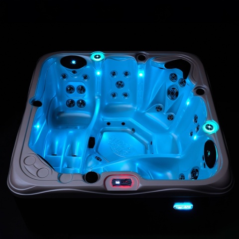 JACUZZI OGRODOWE WANNA SPA752 NIEBIESKA FALA OBUDOWA KAWA 200x200 CM