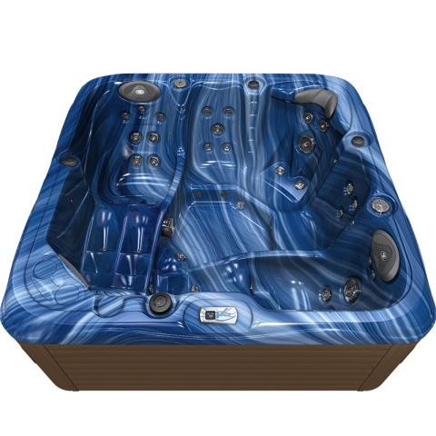 JACUZZI OGRODOWE WANNA SPA752 NIEBIESKA FALA OBUDOWA KAWA 200x200 CM