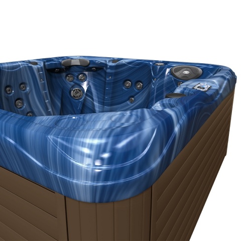 JACUZZI OGRODOWE WANNA SPA752 NIEBIESKA FALA OBUDOWA KAWA 200x200 CM