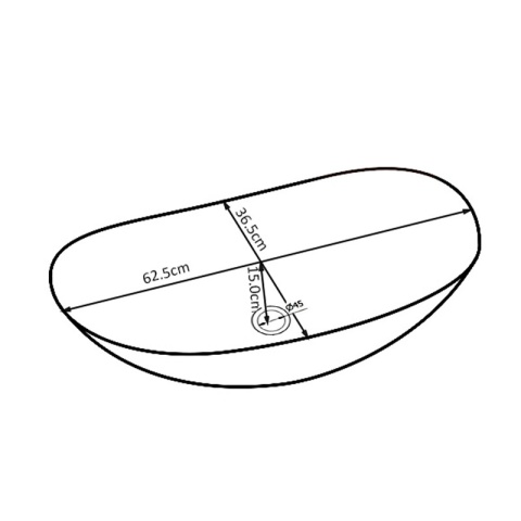 UMYWALKA NABLATOWA CERAMICZNA OWALNA LAVI-WH-LN-625 BIAŁY POŁYSK 62x36 CM