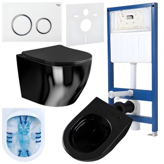 ZESTAW PODTYNKOWY WC STELAŻ HYDROSAN MISKA MIZU-BL-RIM-03 PRZYCISK BUTTON-4-WH BIAŁY