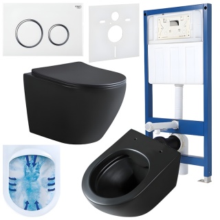 ZESTAW PODTYNKOWY WC STELAŻ HYDROSAN MISKA MIZU-MTB-RIM-03 PRZYCISK BUTTON-4-WH BIAŁY