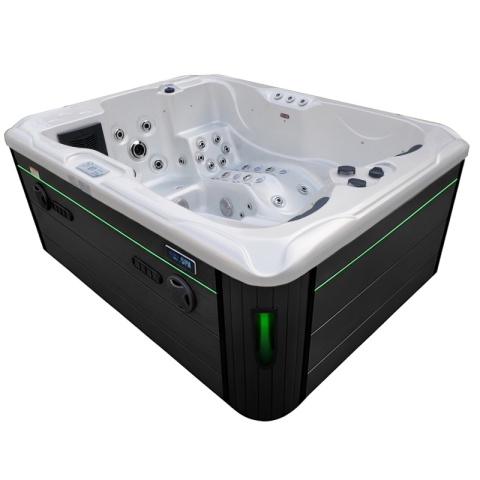 JACUZZI OGRODOWE WANNA SPA102 BIAŁA PERŁA OBUDOWA ANTRACYT 210x160 CM
