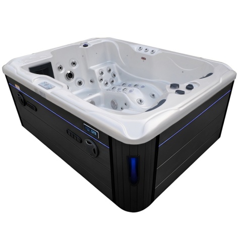 JACUZZI OGRODOWE WANNA SPA102 BIAŁA PERŁA OBUDOWA ANTRACYT 210x160 CM