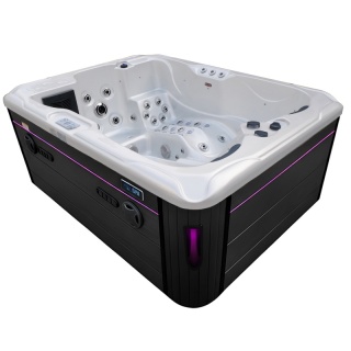 JACUZZI OGRODOWE WANNA SPA102 BIAŁA PERŁA OBUDOWA ANTRACYT 210x160 CM