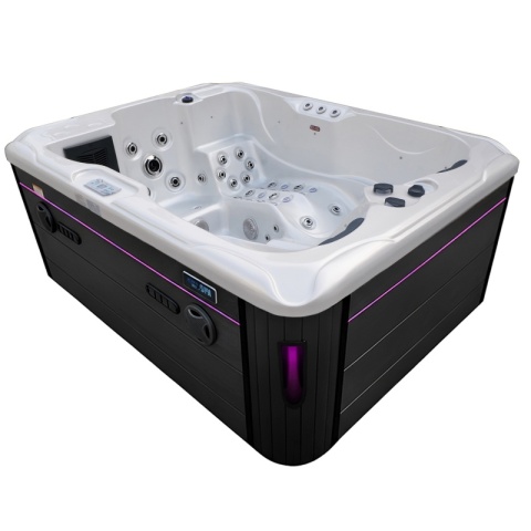 JACUZZI OGRODOWE WANNA SPA102 BIAŁA PERŁA OBUDOWA ANTRACYT 210x160 CM