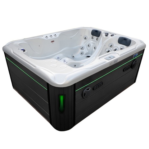 JACUZZI OGRODOWE WANNA SPA102 BIAŁA PERŁA OBUDOWA ANTRACYT 210x160 CM