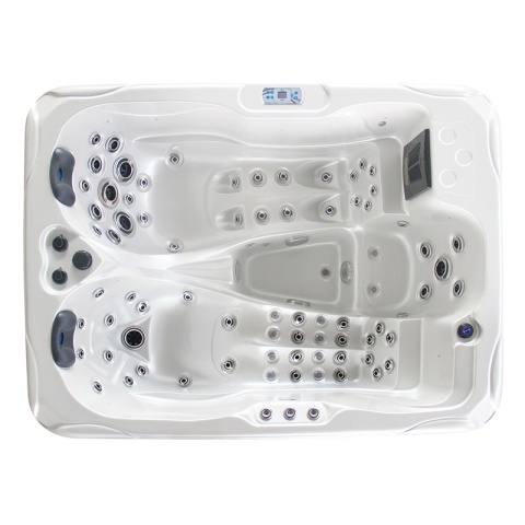 JACUZZI OGRODOWE WANNA SPA102 BIAŁA PERŁA OBUDOWA ANTRACYT 210x160 CM