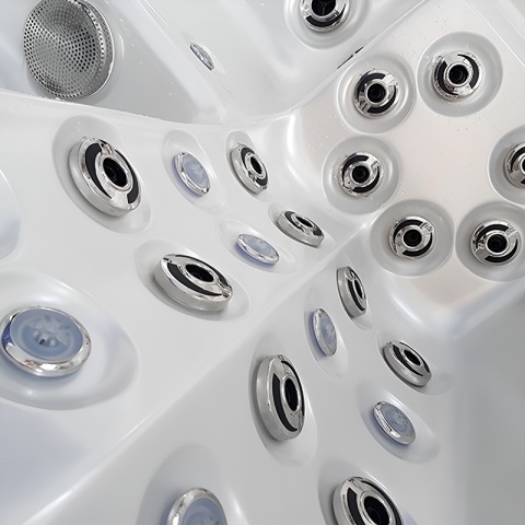 JACUZZI OGRODOWE WANNA SPA102 BIAŁA PERŁA OBUDOWA ANTRACYT 210x160 CM